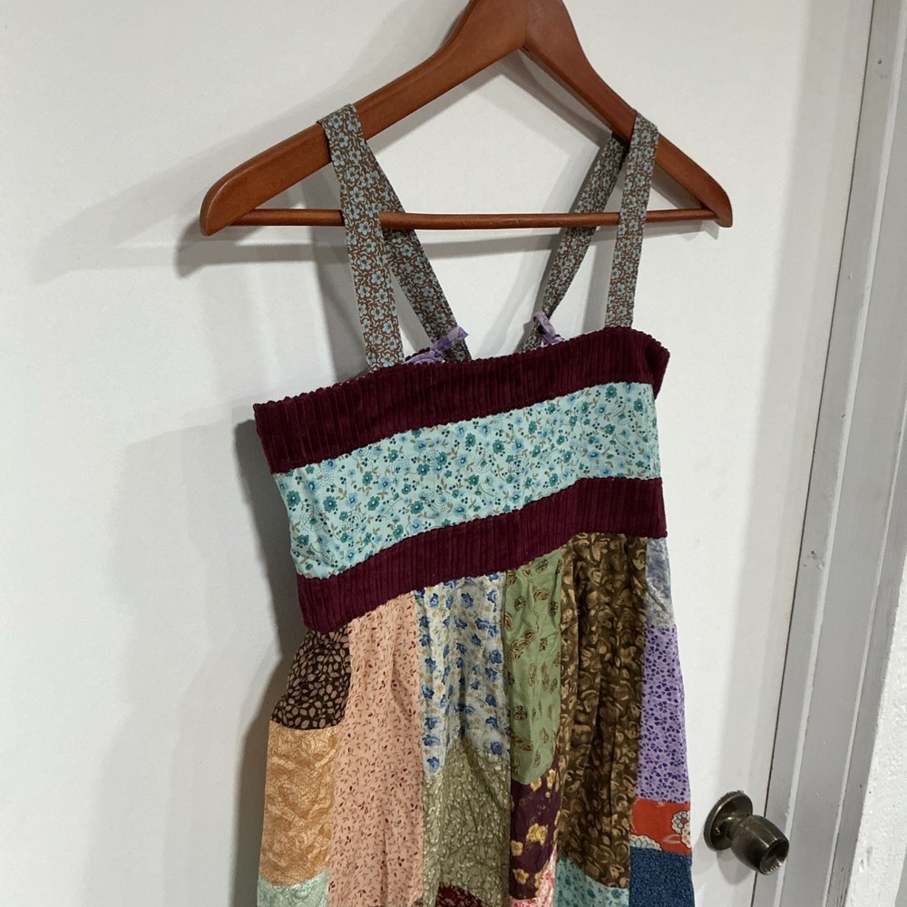 One-of-a-Kind Handmade Patchwork Maxi Dress - Boho, Cottagecore, Folk Size S/M - Picture 3 of 12